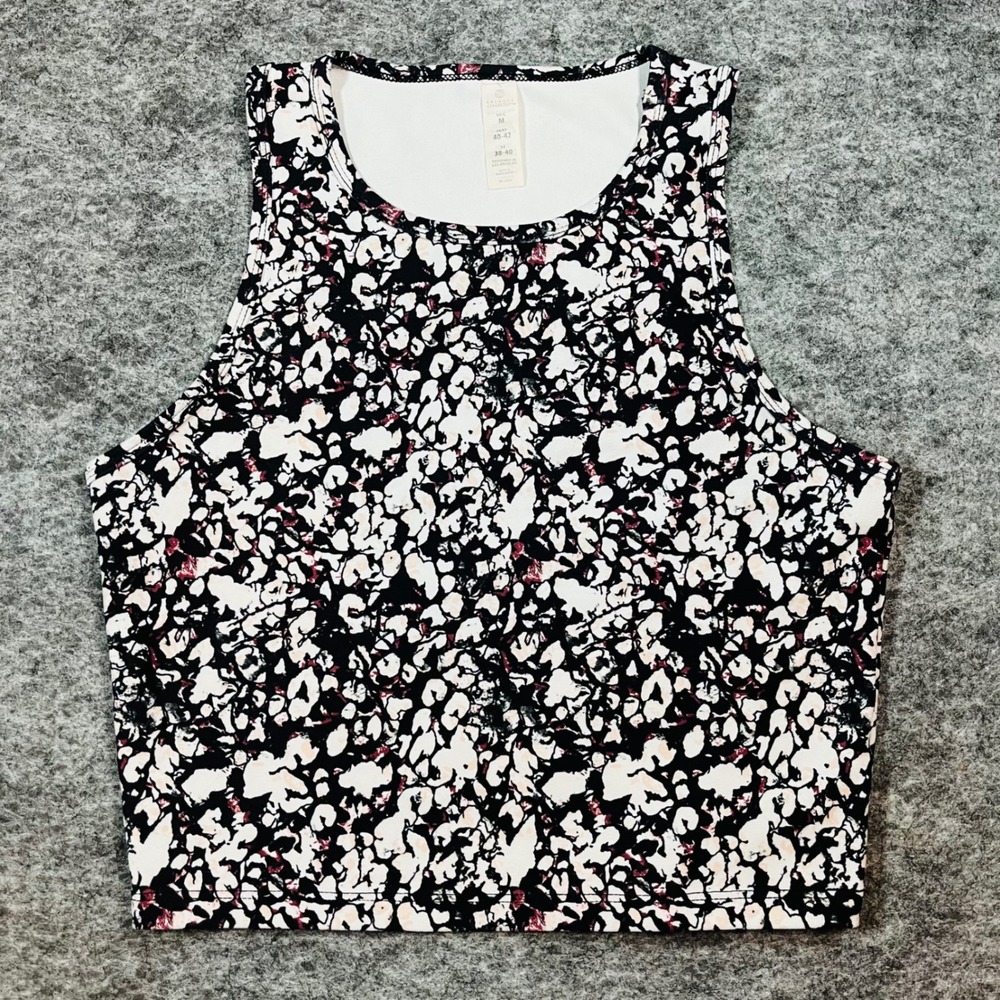Balance Collection Crop Tank Top Womens M Black White Yoga Pilates Athletic Gymโ